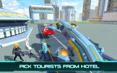 Tourist Futuristic Flying Car