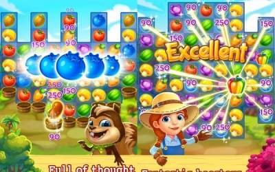 Harvest Mania - Match 3 Puzzle [ВЗЛОМ: жизни/драгоценные камни] скриншот 1