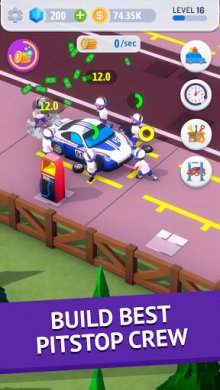 Idle pit stop : Tycoon Racing Manager (МОД, много алмазов) скриншот 1