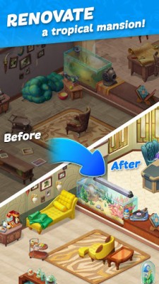 Hawaii Match-3 Mania Декор и головоломки три в ряд screenshot №1