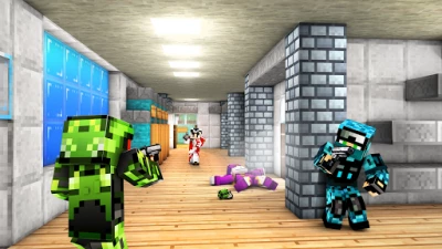 Block Guns: Online Shooter 3D (МОД, деньги, алмазы, оружие, скины) screenshot №4