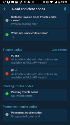 OBD Mary OBD2 screen 3