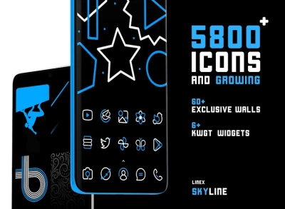 SkyLine Icon Pack : LineX Blue screen 1