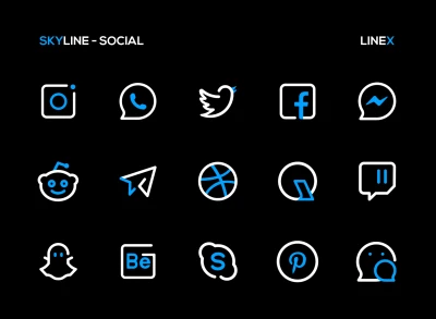 SkyLine Icon Pack : LineX Blue screen 3