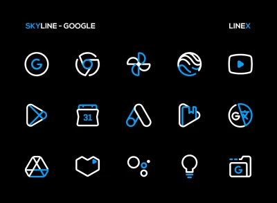 SkyLine Icon Pack : LineX Blue screen 6