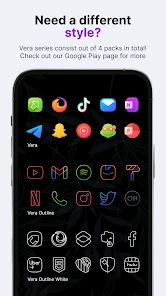Vera Outline Black: Icon Pack screen 7