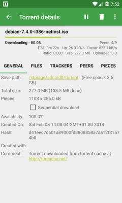 tTorrent screen 4