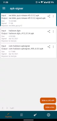 apk-signer screen 1