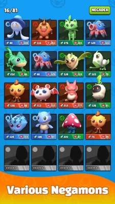 Negamons Monster Trainer screen 2